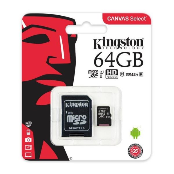 Memoria Micro Sd 64gb marca Kingston