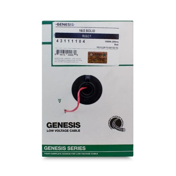 Cable FPLR 2x16AWG sólido rojo Rollo de 305mt